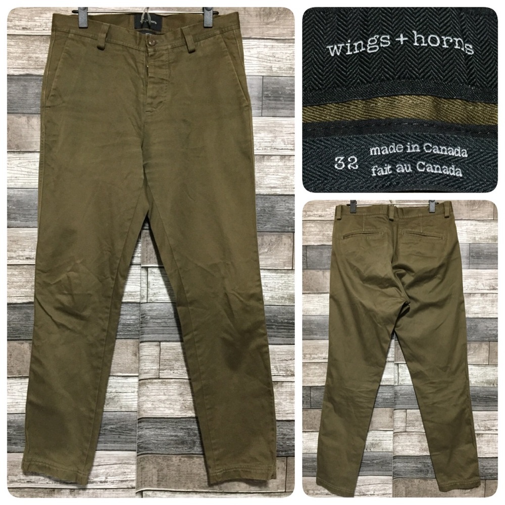Wings + Horns Olive Green Men's Chinos